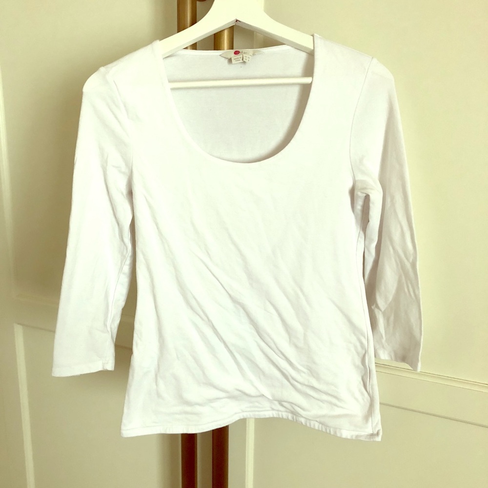 White Boden 3/4 Sleeve Tee